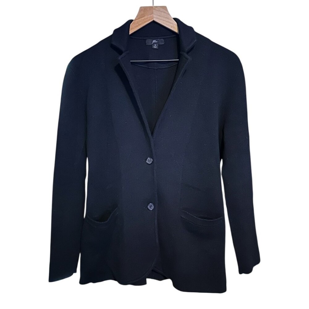 J. Crew Merino Wool Sweater Blazer in Navy